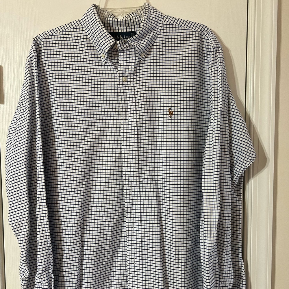 Ralph Lauren blue and white checkered Oxford Sz lrg